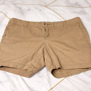 Merona Khaki Chino Shorts Women’s Size 10 100% Cotton Casual Preppy